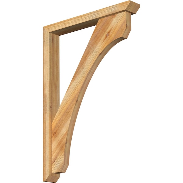 Ekena Millwork Legacy Slat Rough Sawn Bracket w/ Offset Brace, Western Red Cedar, 4"W x 28"D x 40"H BKT0402X28X40LEC06RWR - main